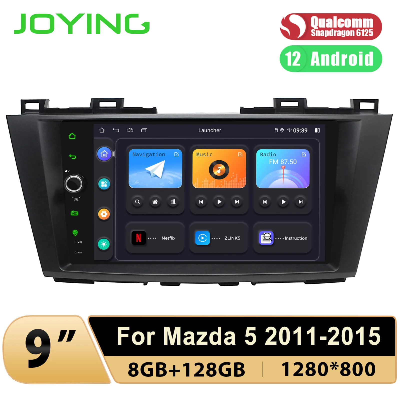 

Joying 9 Inch Android 12.0 Car Radio Stereo Head Unit Multimedia For Mazda 5 2011-2015 With Wireless Android Auto & CarPlay