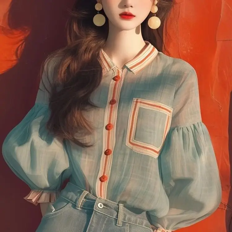 

Spring and Summer New Arrival Chic and Premium-Feeling Age-Reducing Plaid Long Sleeve Women's To