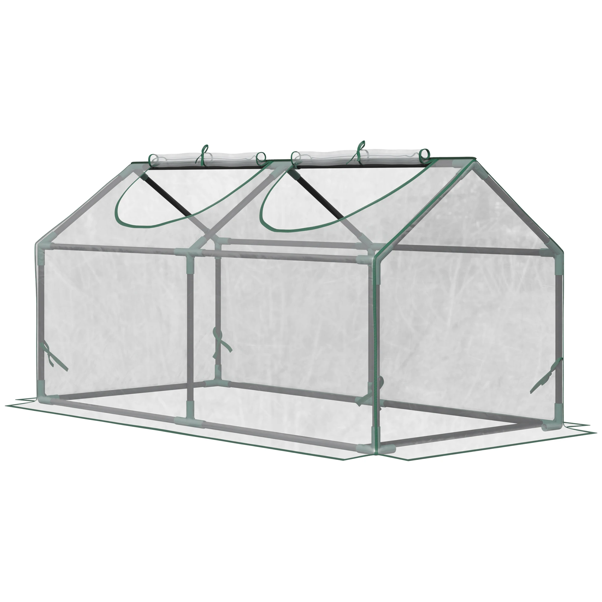 Invernadero de Exterior 120x60x60 cm, Invernadero de Jardín con 2 Ventanas Enrollables y Marco de Acero para Cultivo
