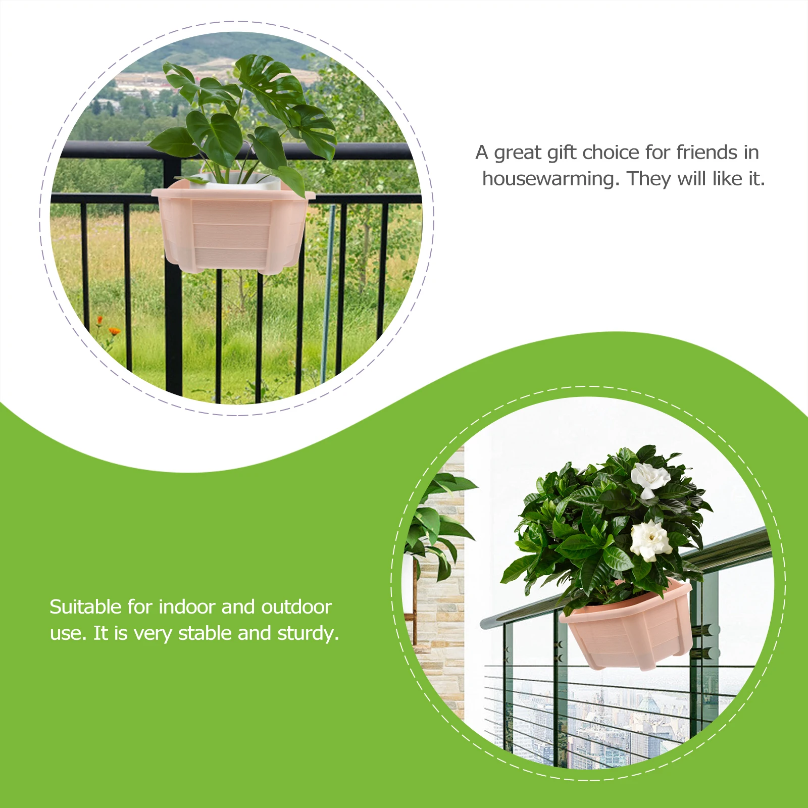 1 مجموعة شبه دائرية الحائط اناء للزهور البلاستيك زارع معلق للنباتات مقاومة للصدأ توفير المساحة حامل النبات حديقة