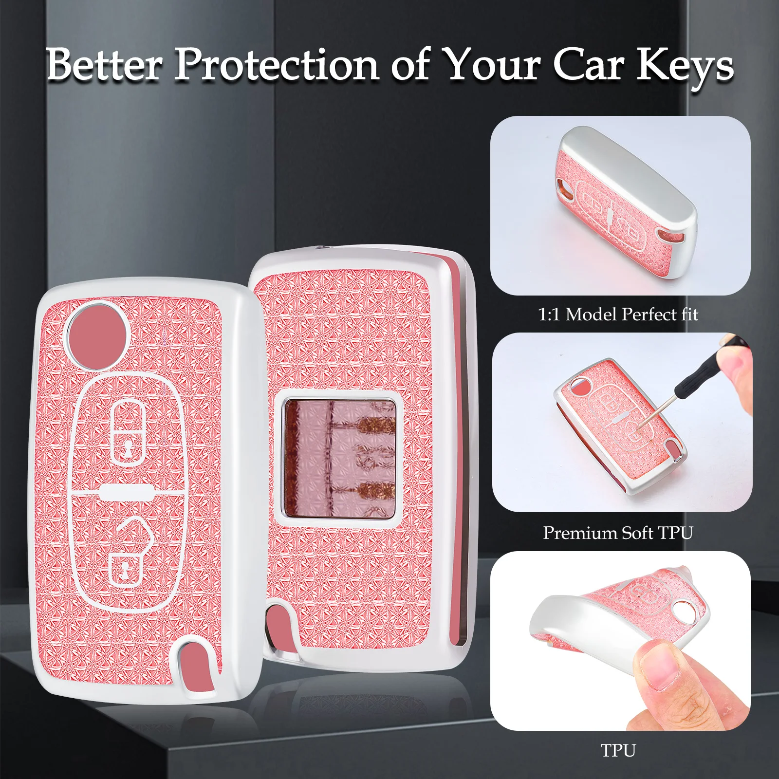 2 Buttons Car Key C…