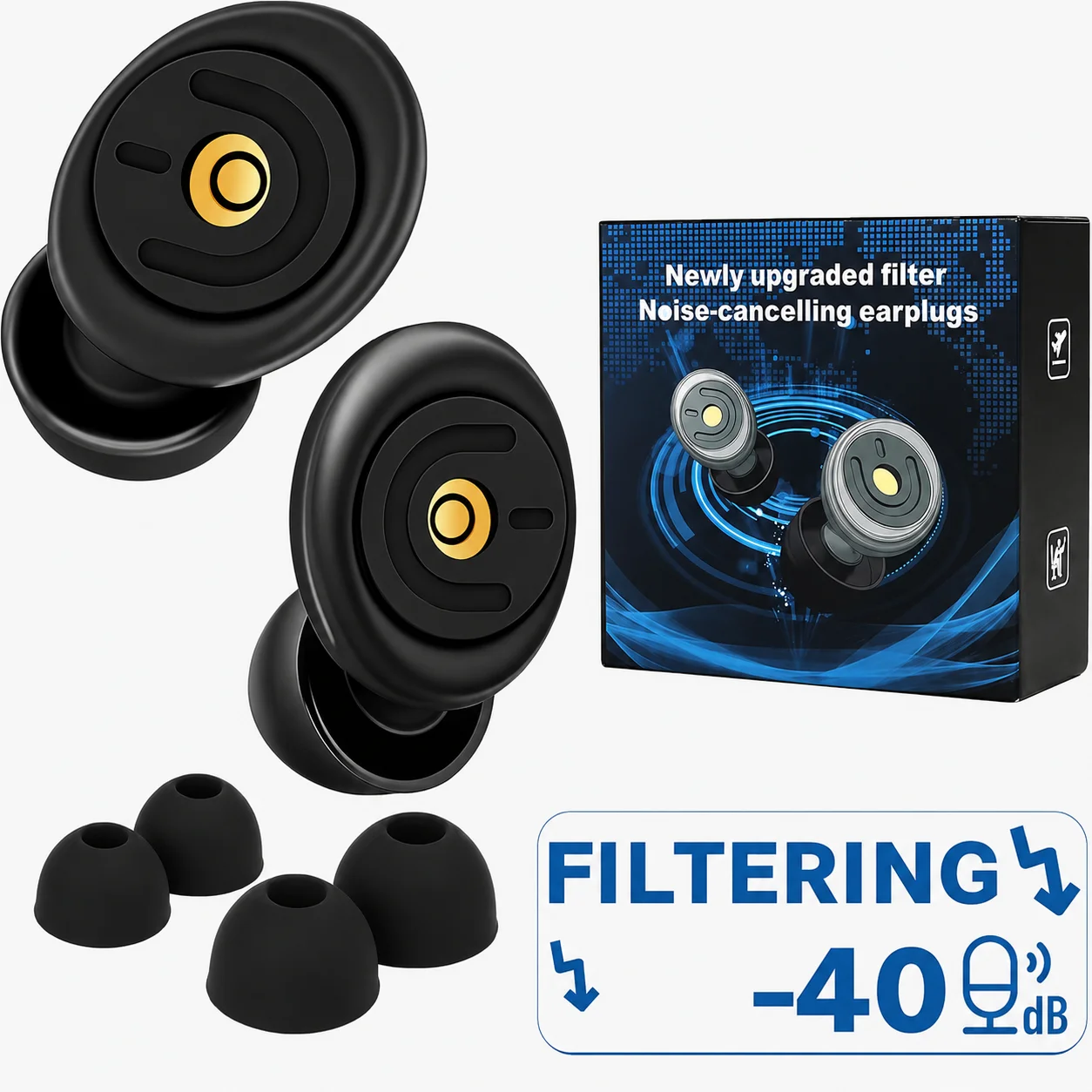 Ear Plugs for Noise Reduction Ear Protection Reusable Silicone Ear Plugs Swimming Ear Plug Sleeping Earplugs Set Oordopjes