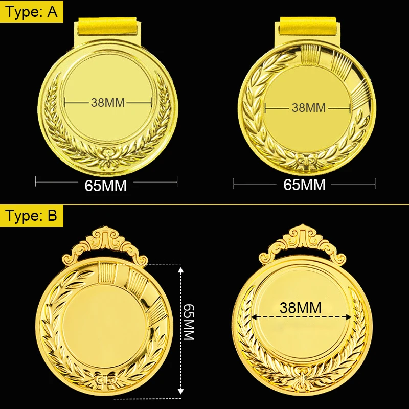 Blank Award Medals with Neck Ribbon Custom Design Your Own Winner Medal Gold Silver Bronze for Sport Competition Prizes Gift