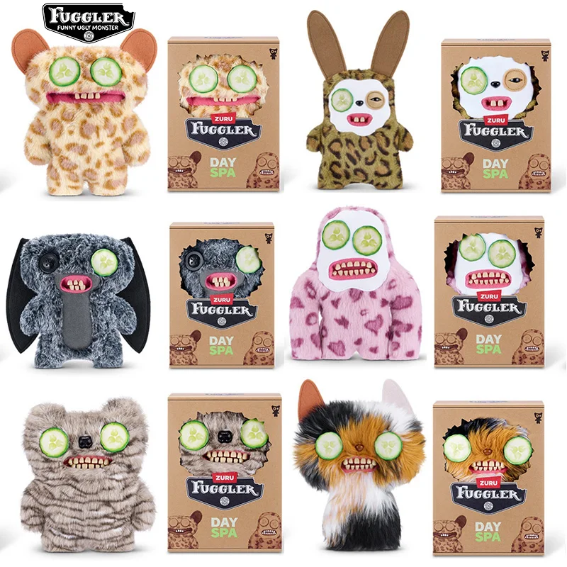 Fuggler Original Plush Doll Spa Day Fugg Ugly Tooth Monster Prank Cucumber Beauty Monster Stuffed Toy Birthday Gift with Box