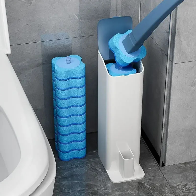 

Toilet cleaning, disposable toilet brush set, no dead ends, wall-mounted disposable replacement head, disposable toilet brush