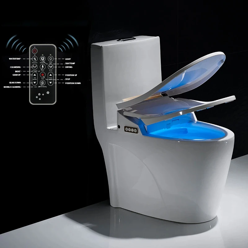 bathroom smart toilet seat cover electronic bidet clean dry seat heating wc gold intelligent led light toilet seat