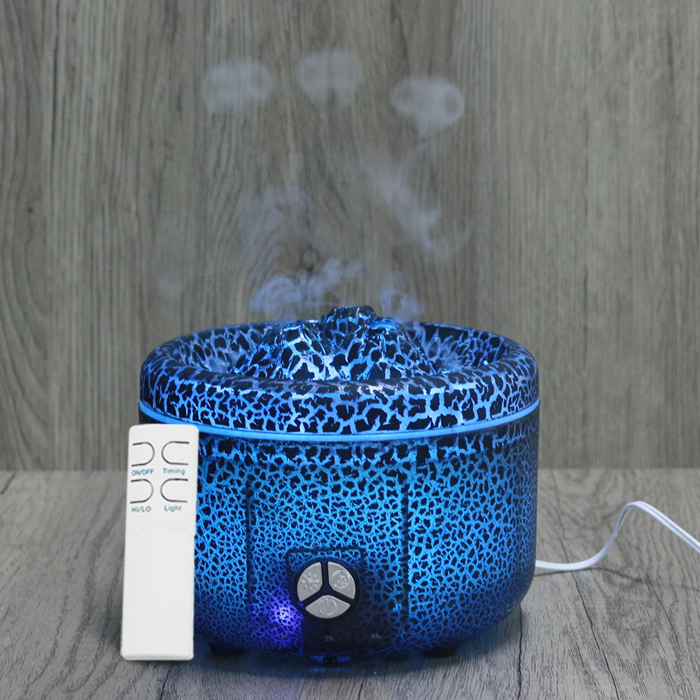 

Aromatherapy Essential Oil Diffuser Lava Flame Premium Humidifier - 500ml Capacity with Color LED Lights & Remote Control