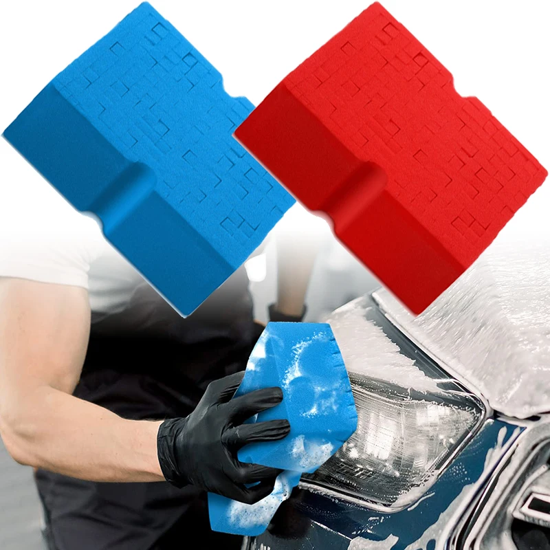 Large Strong Water Absorption and Cleaning Sponge Cross Cut Durable Soft Foam Grid Sponge No Scratches Car Detailing Tools