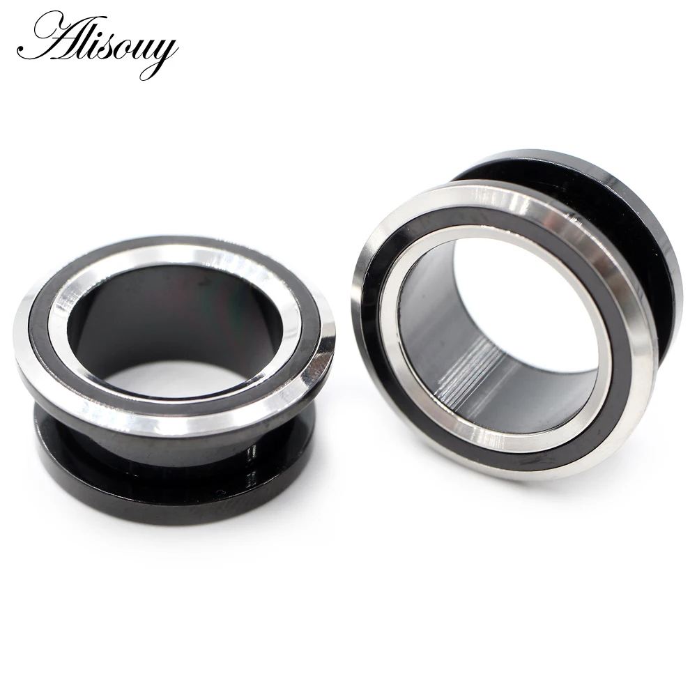 Alisouy 2 Stück 6-25mm Edelstahl Runde Ohrstöpsel zum Aufschrauben Tunnel Expander Stretchers Gauges Ohrringe Piercing Körperschmuck – Detail 15