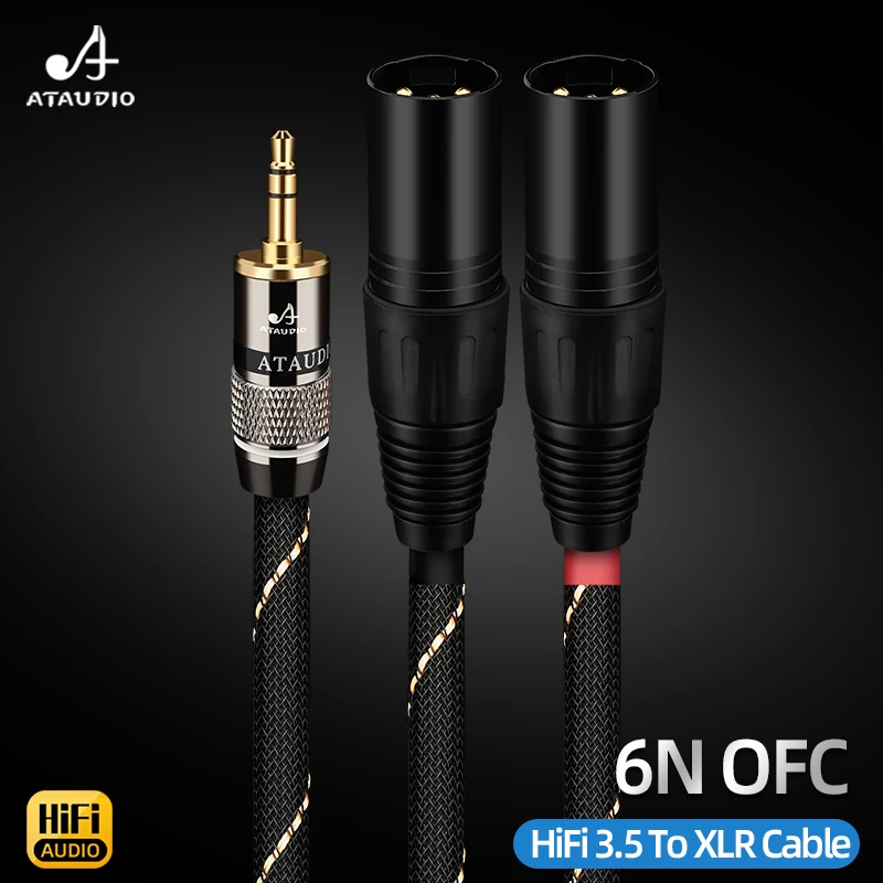 High Quality HiFi 3.5mm to 2XLR Audio Cable for Headphone Mixer MP3 Y Splitter 3.5 Jack to XLR Male/Female Balanced Cord