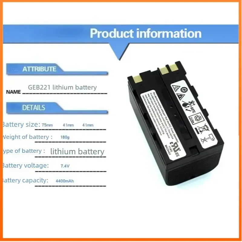 GEB221 7.4V 4400mAh Li-ion Battery For Leica TS02 TS06 TS09 TPS1200 ATX1200 Series Surveying Total Station Battery