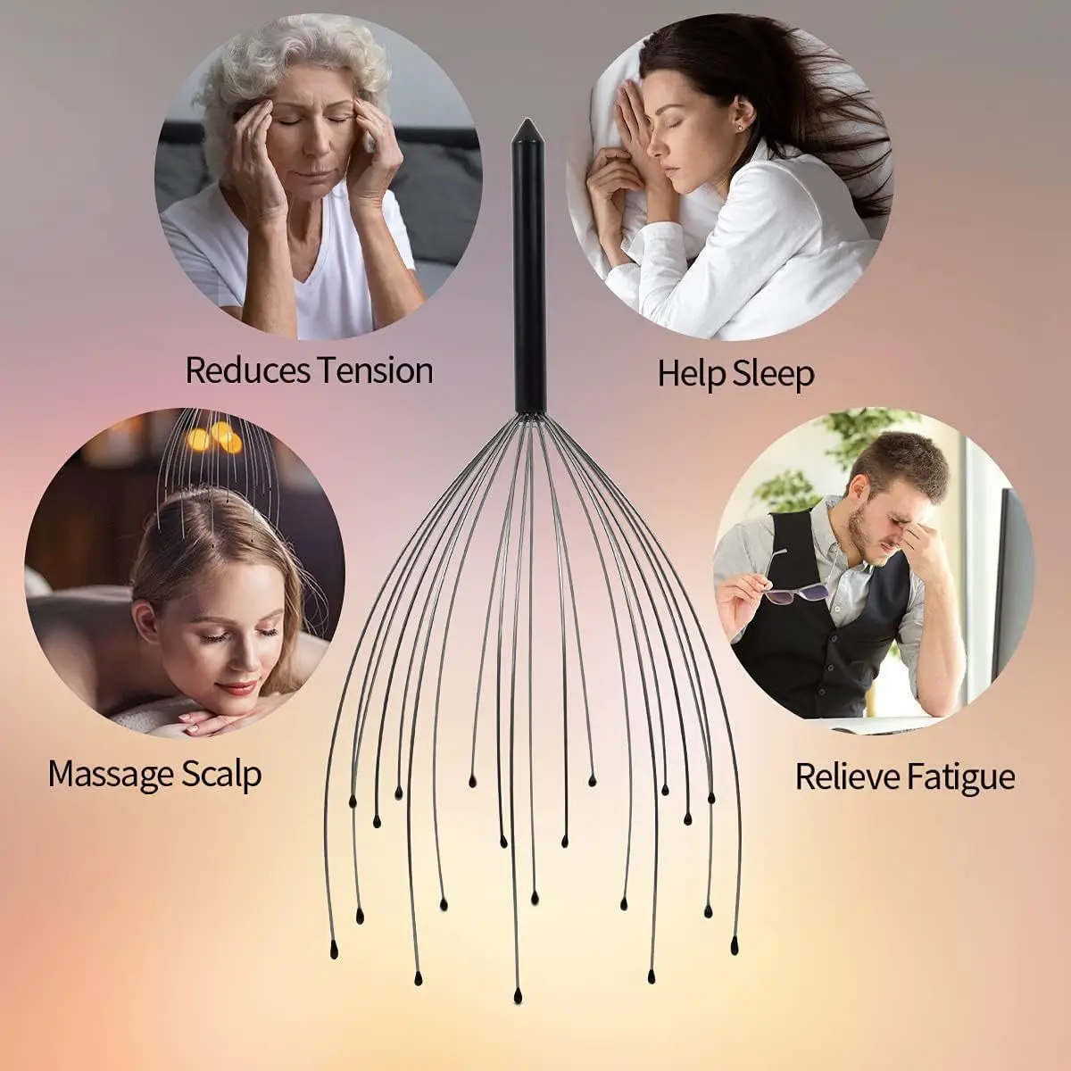 Octopus Scalp Massage Claw Steel Wire Head Massager Soul Extractor for Relax