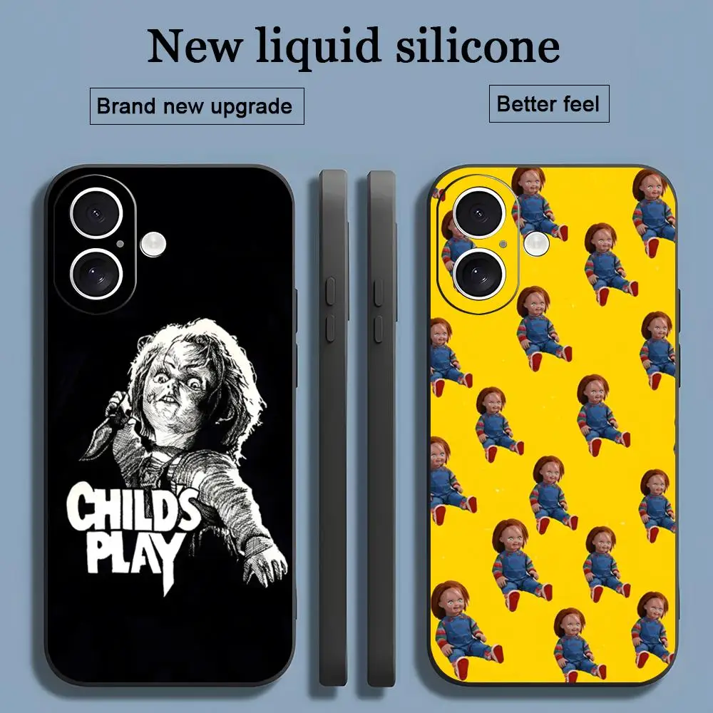 Chucky Child's play horror Phone Case For iPhone 18 17 16 15 14 13 12 11 X XR XS Plus Mini Pro Max Soft black Shockproof Cover