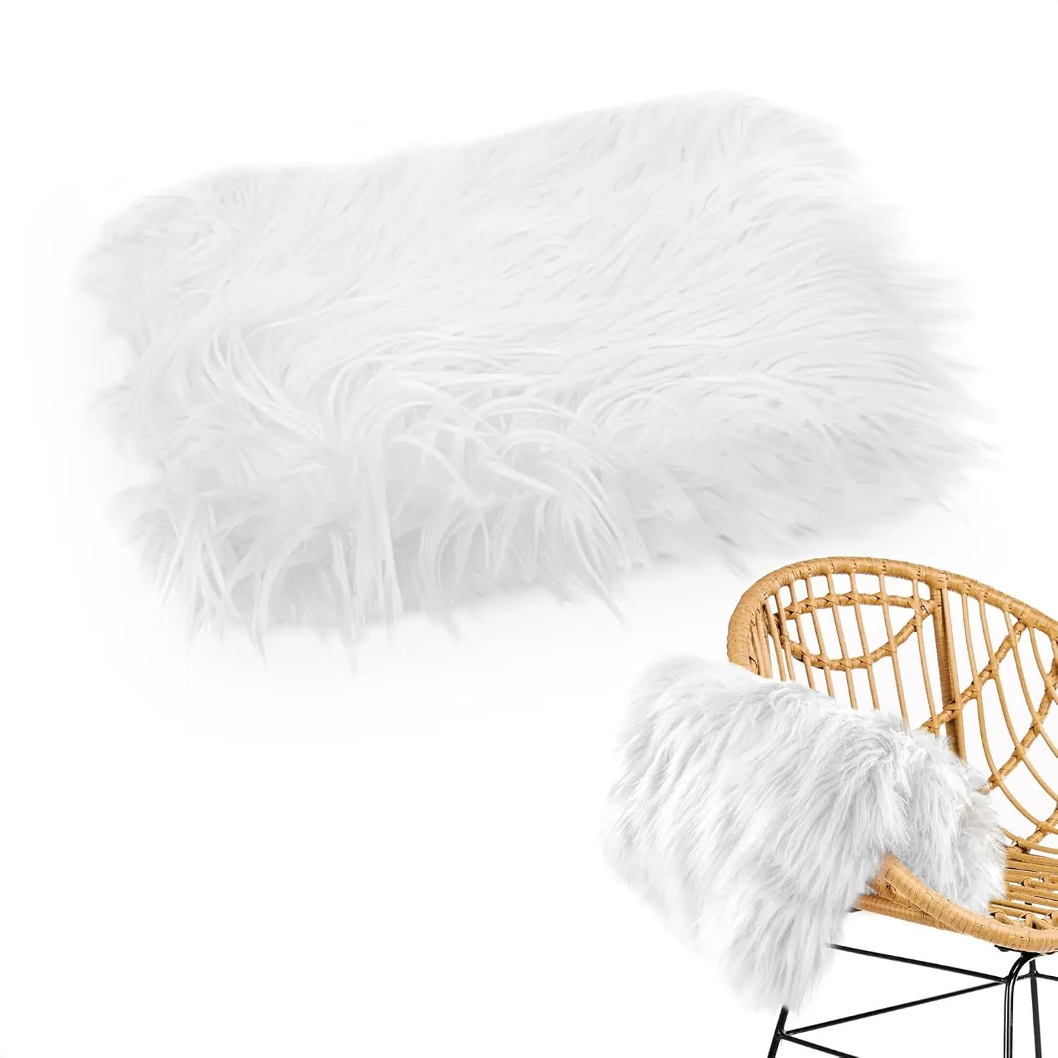 

Белый коврик из искусственного меха размером 23,6x19,7 дюймов — мягкое нелиняющее детское одеяло для фотографий и домашнего декора