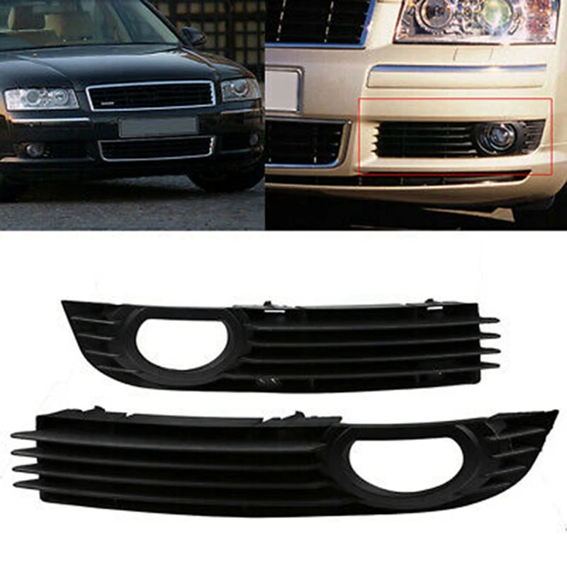 1Pair 4E0807681AD 4E0807682AD Front Bumper Fog Lamp Cover Fog Lamp Grille Automobile Parts Accessories For  A8 D3