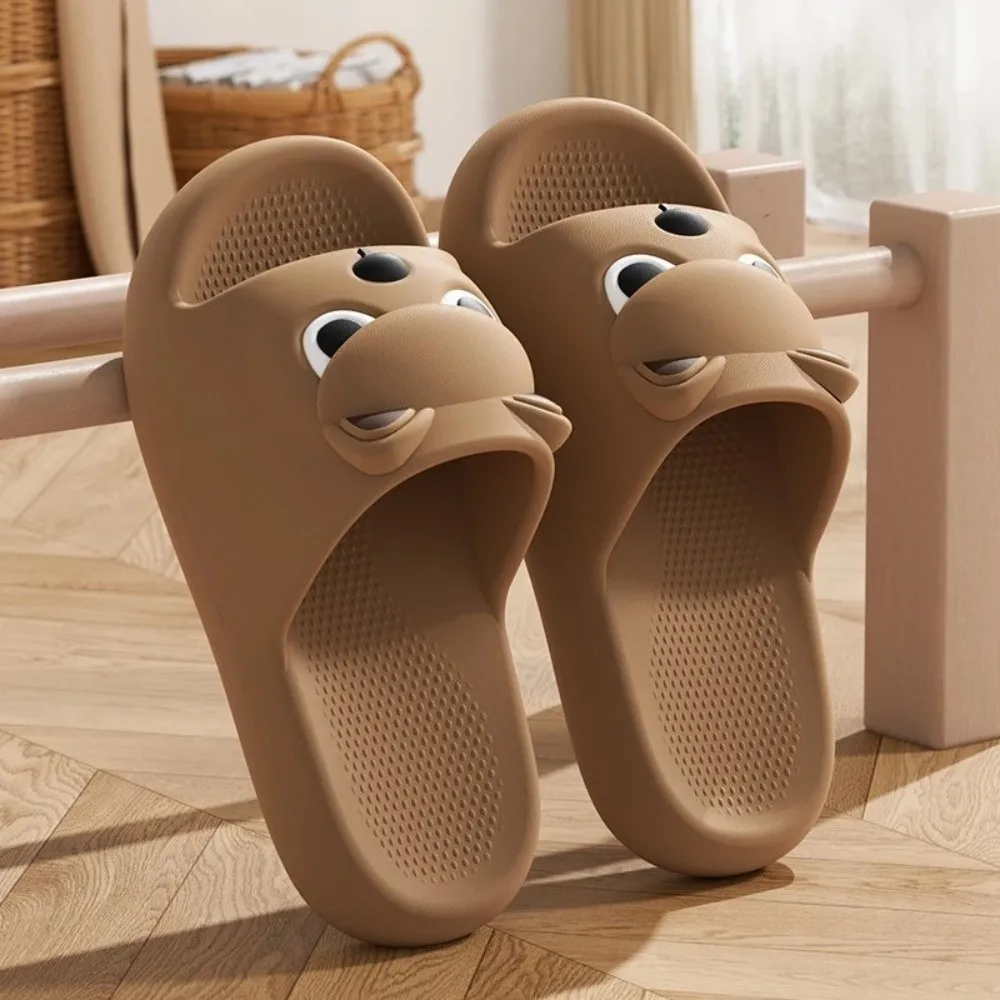 1 Pair Cute Soft Angry Dog Slippers Thick Bottom Soft Sole Home Slippers Anti-Slip Platform Slides Indoor Outdoor Wear