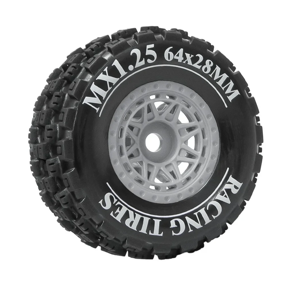 Mini Mojave Grom 4 stuks Plastic Wielen Velgen met Rubberen Banden voor Arrma RC Auto 1/16 Mojave Grom 4X4 Desert Truck Upgrade Onderdelen