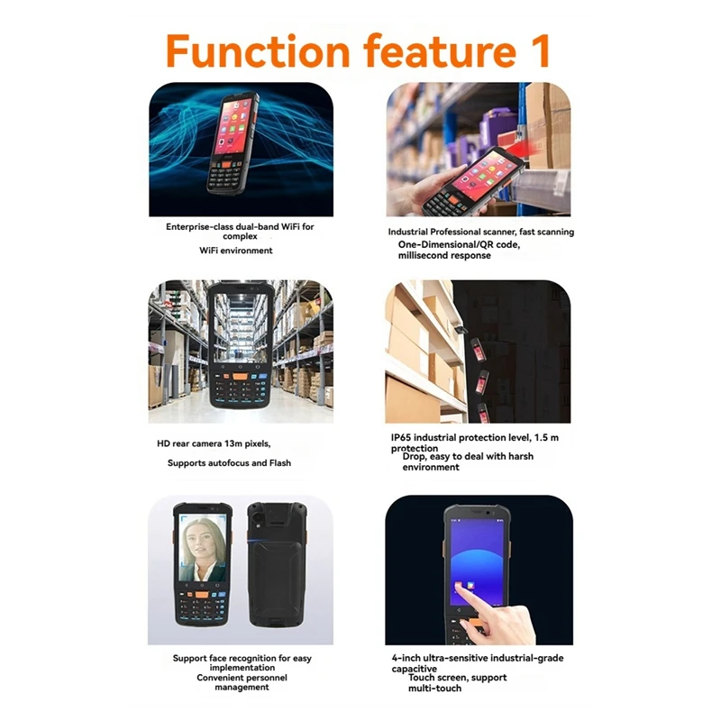 Android 11  Data Collector Wireless Wifi Terminal 1D 2D QR Barcode Scanner 3+32 With Charger For Warehouse