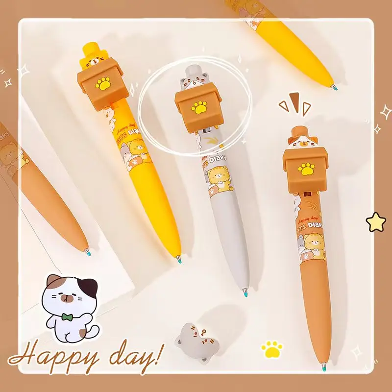 Aesthetic stationery items back to school Writing pens cat gel pens Elegant pens Kawaii Stationery supplies cute pens