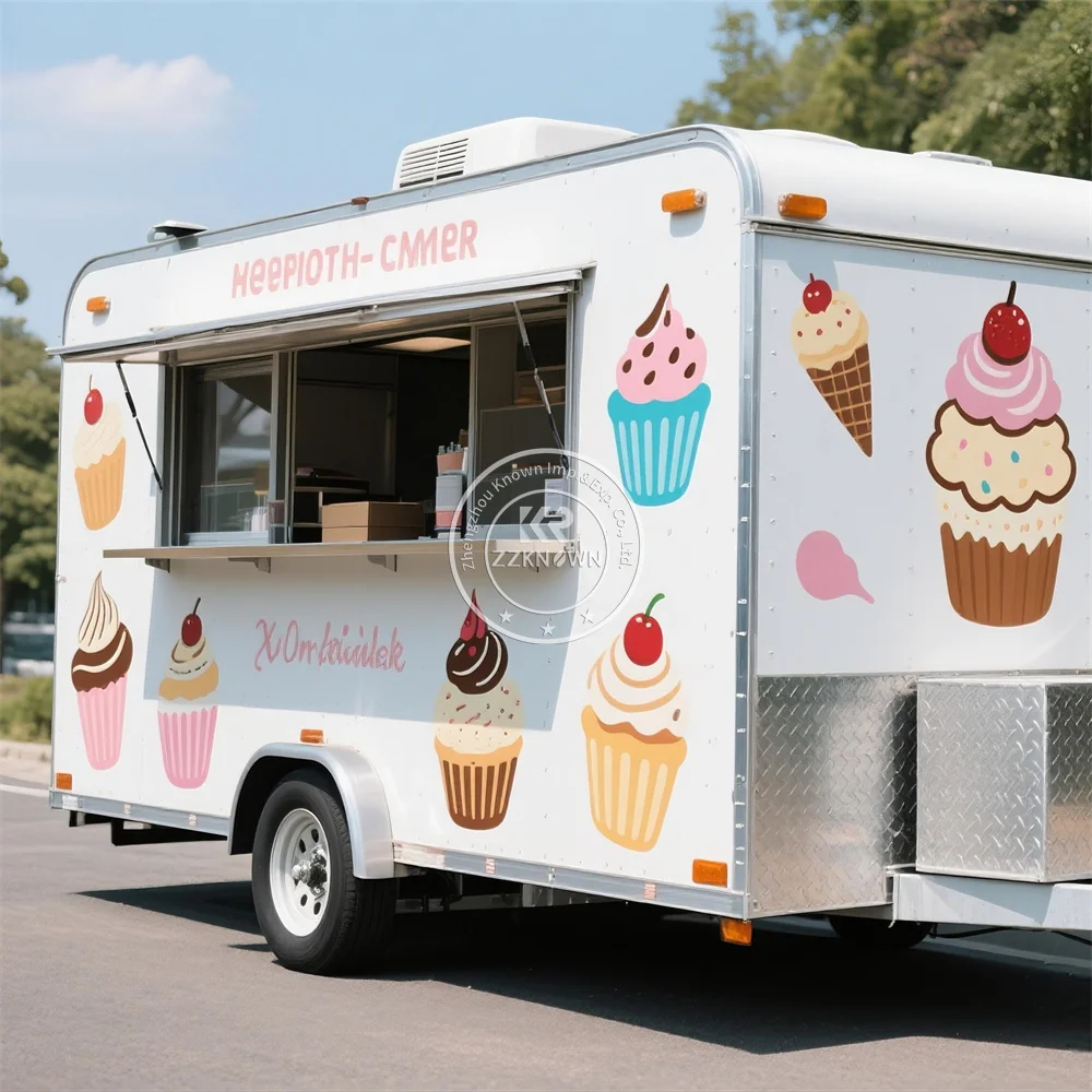 

Mobile Food Van Trailer Mobile Kitchen Fully Equipoped Concession Hot Dog Snack Cart Catering Food Truck For Sale Usa
