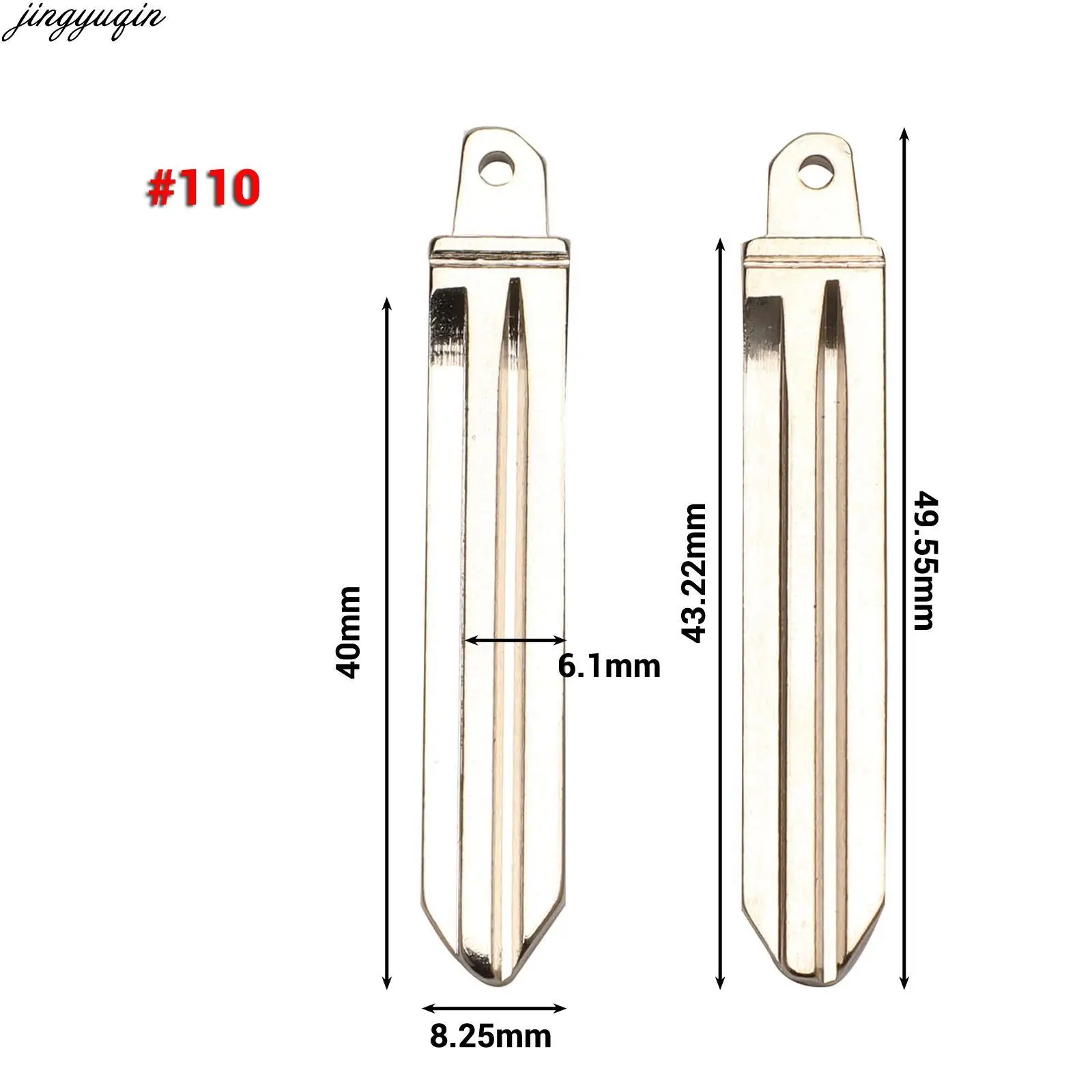 Jingyuqin 10 Buah Pisau Kunci Mobil Jarak Jauh untuk Hyundai New Sonata I10 I20 Ix25 Tucson Solaris Creta Elantra 2016-2019 Blanko Tidak Terpotong