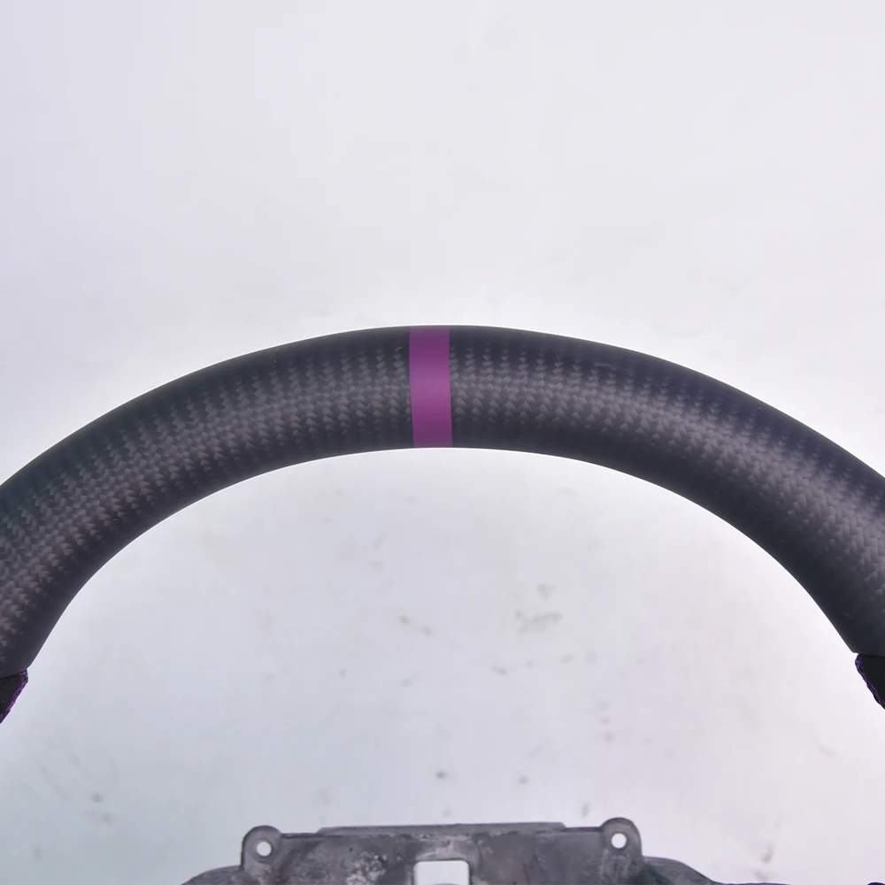 Premium Matte Carbon Fiber Suede Steering Wheel For Mazda 6 Atenza, Non-Slip Sport Design