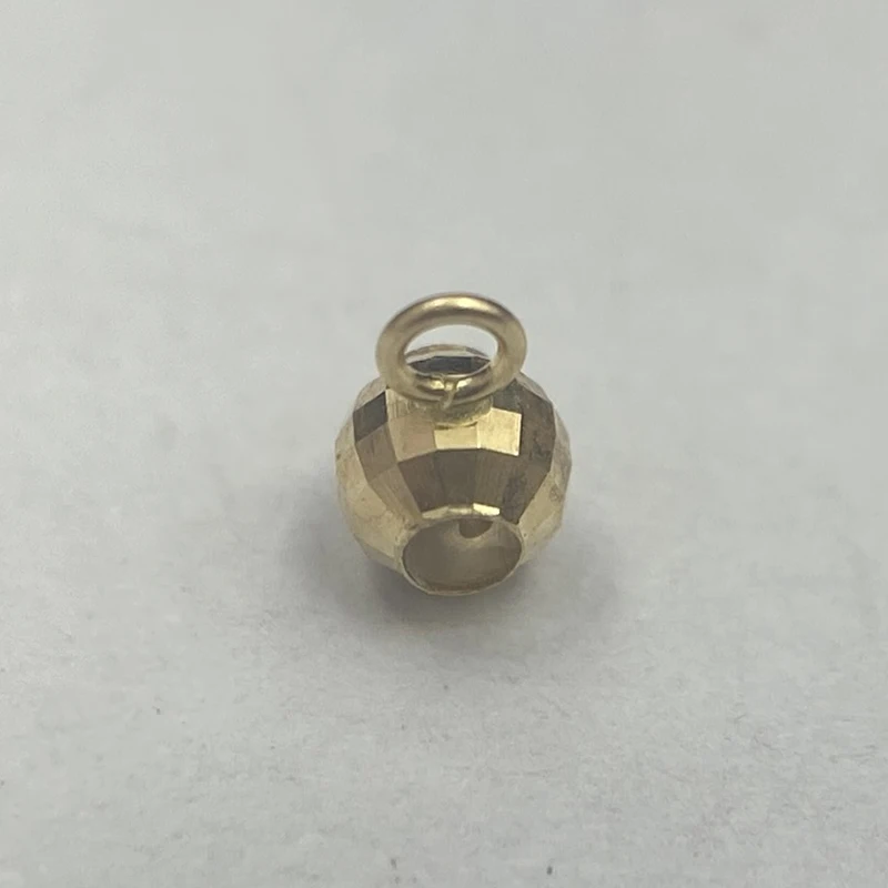 Genuine 14K Solid Gold Au585 Sliding Adjuster Bead 3mm Shiny Faceted Slide Ball For Chain Length Adjust Necklace Bracelet Making