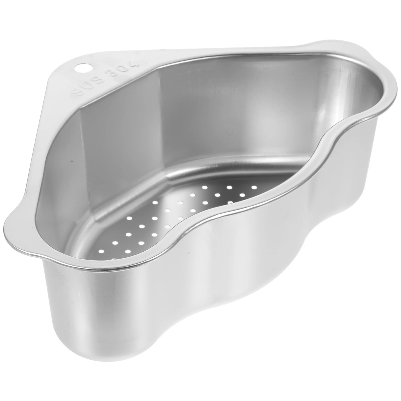 

Stainless Steel Drain Basket Triangular Filter Multipurpose Leftover Strainer Silver Corner Kitchen Storage Rack Reusable Sink