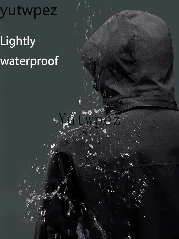 Cycling Camping Waterproof Jacket Men Outdoor Hiking Camping Windbreaker Hooded Softshell Zip Up Coats Lightweight Unisex Coats