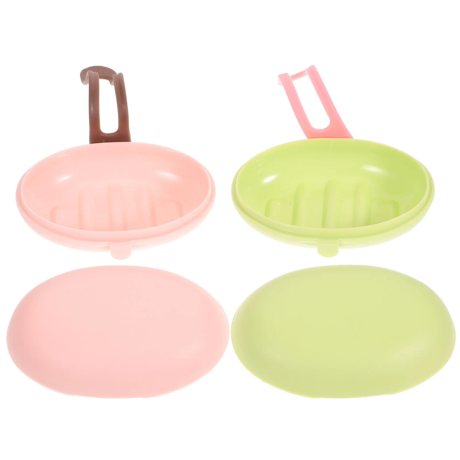 

2Pcs Portable Soap Holders with Lids Soap Box Travel Container Lightweight for Bathroom Kitchen Camping Outdoor Use