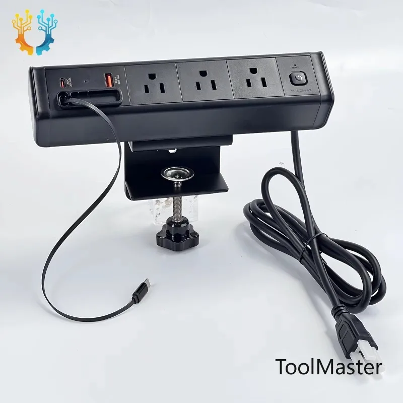 

【2026】Innovative US 125V 12A Calmp Socket Outlet With 40 Cm Retractable USB Charging Cables Multiple Socket Power Distribution U