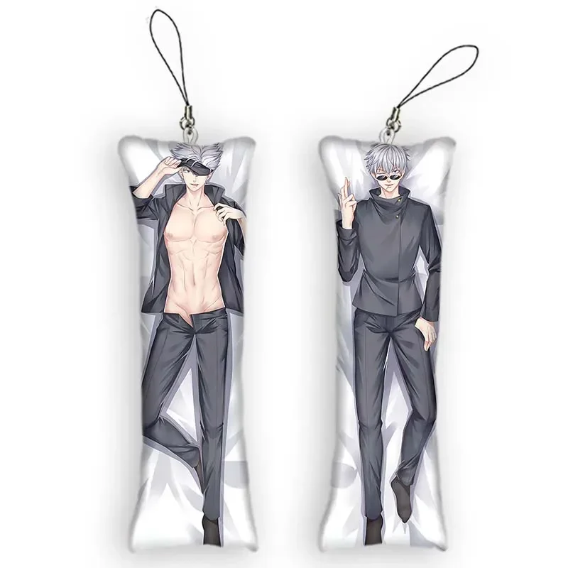 

New Pattern Kaisen Dakimakura Mini Keychain Cute Anime Key Chain Satoru Gojou Sexy Beauty Decor Pendant Game Fans Gift