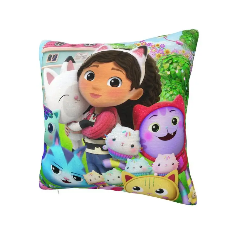 Gabbys Dollhouse Gabby Cats Cushion Cover 40x40cm Mermaid Velvet Modern Pillow Case Decoration Salon