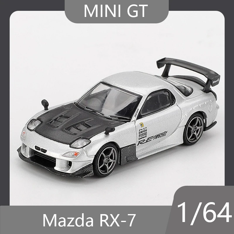 

MINI GT 1:64 # Коллекционная модель автомобиля Mazda RX-7 1106 из серебристого сплава, настольное украшение, подарок другу на день рождения
