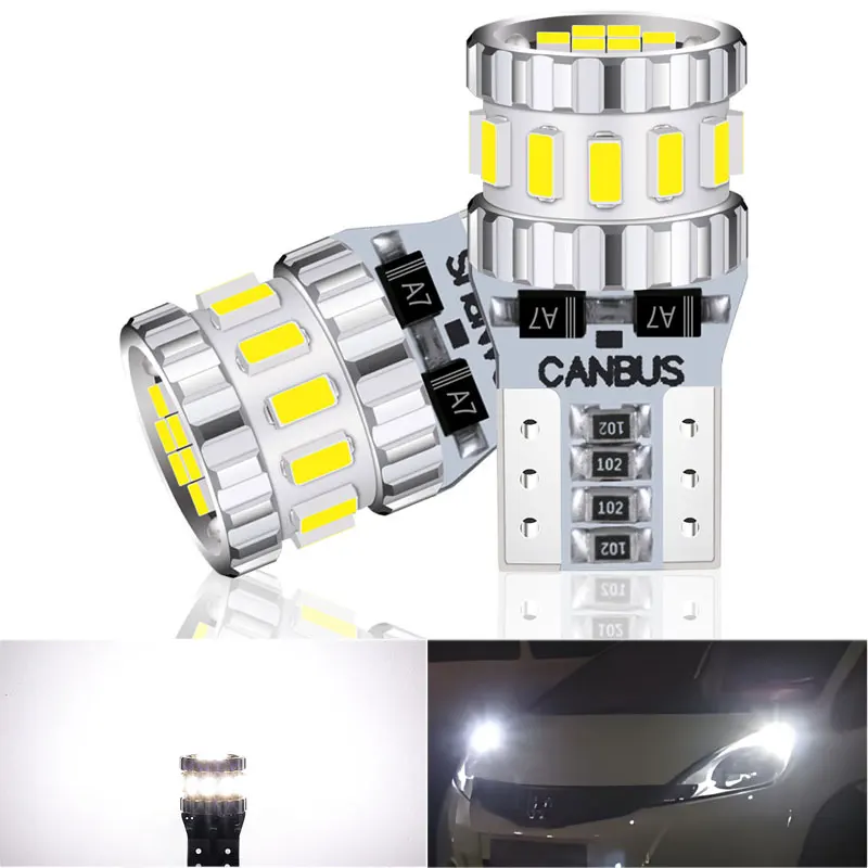 2PCS T10 W5W Canbus LED Motorcycle Fog Light Car Interior Indoor Light Clearance Brake Parking License Plate Side Direction Lamp