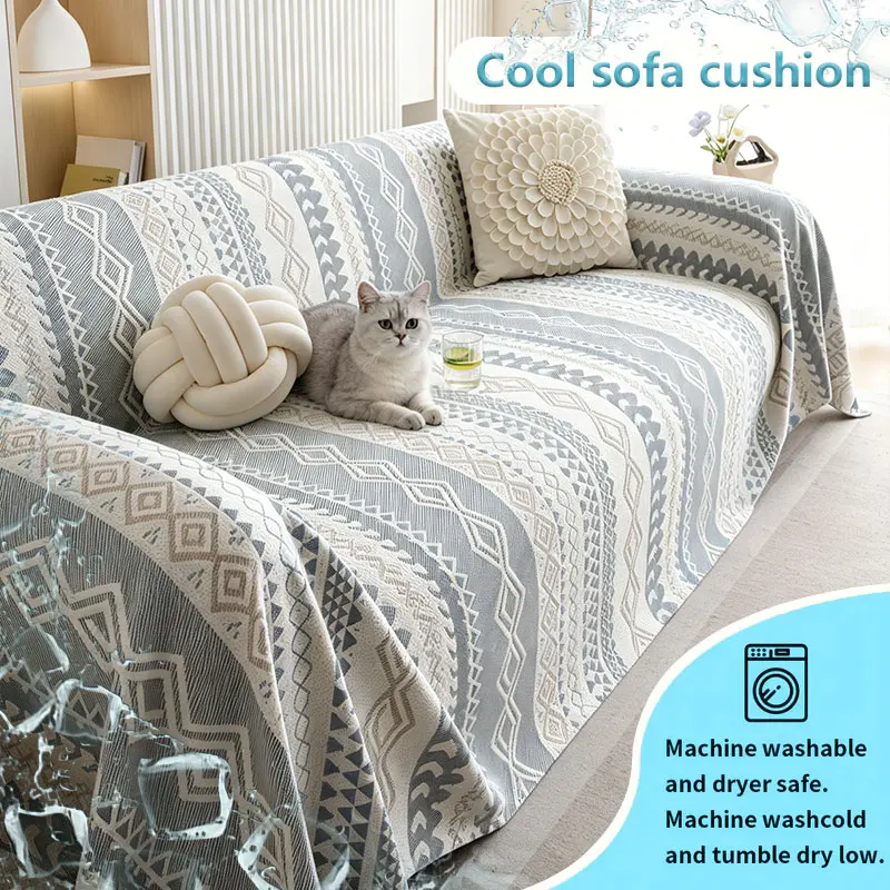 1PC-Cool summer sofa towels and pet friendly scratch resistant sofa towels bring a fresh and breathable feeling to any room