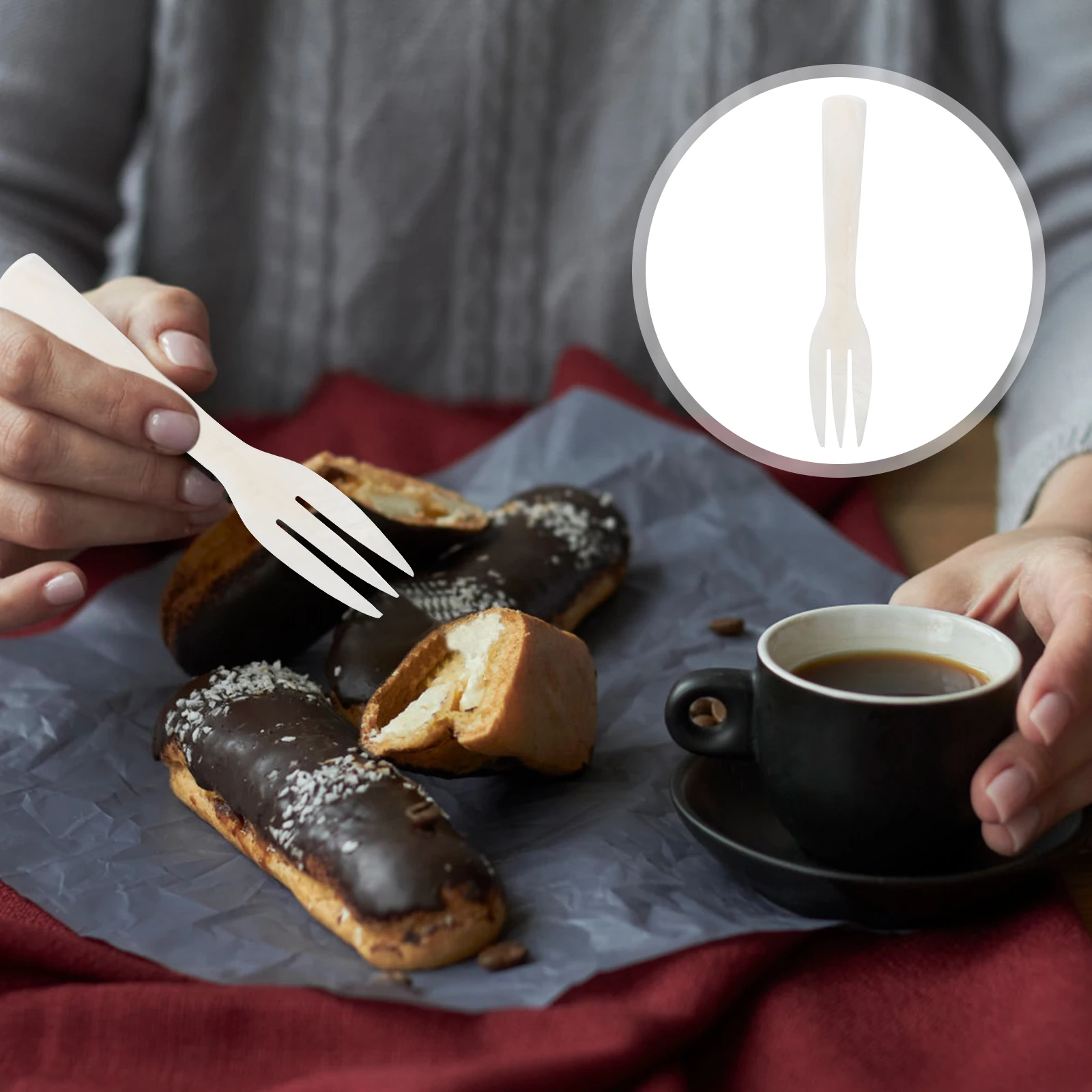 

Elegant Fork Round Handle Shell Design Portable Lightweight for Home Cafe Hotel Use Tableware