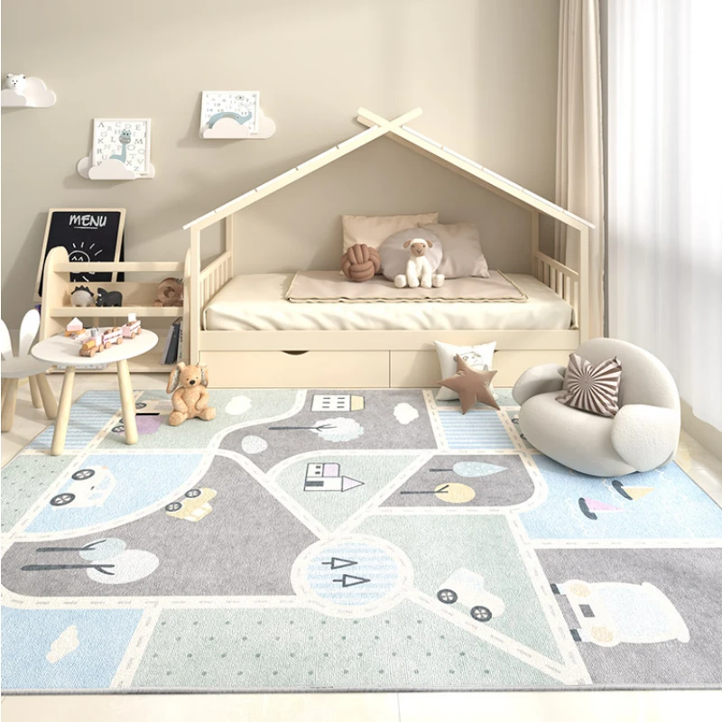 

Cute Cartoon Hopscotch Plush Carpet Simple Children's Room Bedside Anti-fall Rug Modern Study Cloakroom Casual Fluffy Soft Rugs