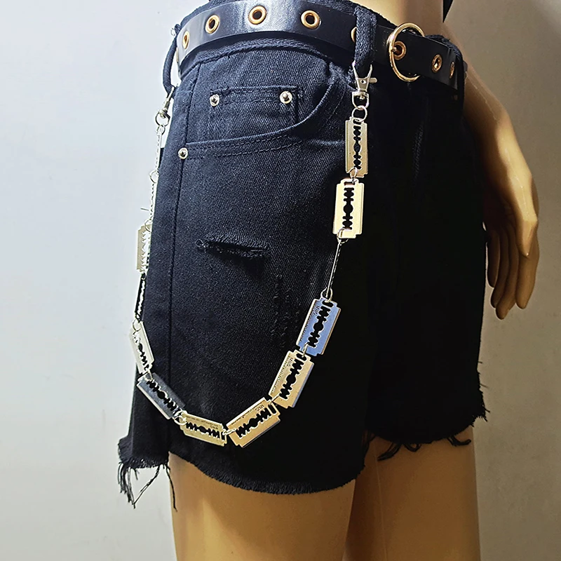 Hot Sale Accessories, Punk, Cold Wind, Metal Blades, Trouser Chains, Punk Streetwear Hipster Waist Chain Charms
