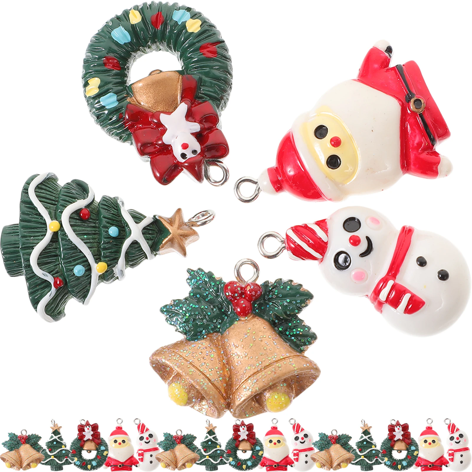 

20pcs Christmas Tree Hanging Ornament Diy Accessory Lightweight Portable Decor For Bags Keychains Xmas Party Supplies Pendant