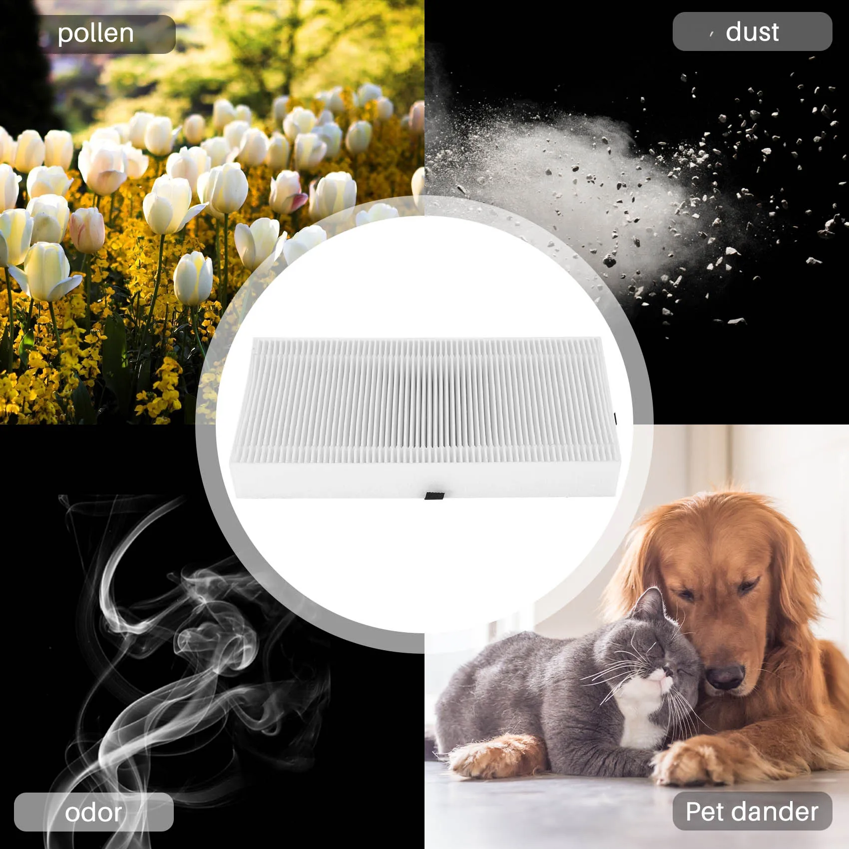 Filtro purificador de aire A76G-2Pack para HRF201B, filtro HEPA de repuesto para Febreze FRF102B y filtro Honeywell U, HRF201B, HHT290, etc.