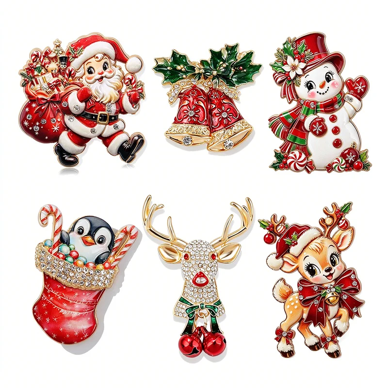 Baroque Luxury Winter Christmas Snowman Brooch Pin for Men Women Jewelry Clothing Accessory Wedding Party Gift