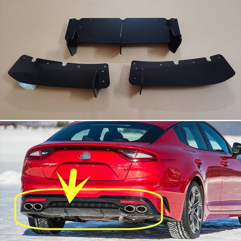 For Kia Stinger GT2 AWD 2018-2022 Year Rear Diffuser Bumper Lips Spoiler Splitter Body Kit Accessories