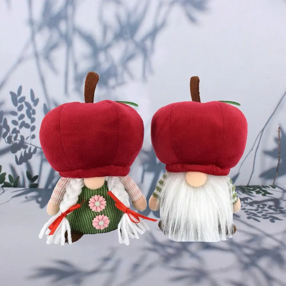 Collezione soffice bambola senza volto rossa in cotone PP Rudolf bambola nana frutta cartone animato gnomi comodi giocattoli di peluche regalo di compleanno per bambini