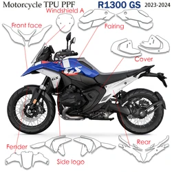 BMW R1300GS 2024 보호 필름, TPU 액세서리, 페인트 보호 오토바이, 앞유리 보이지 않는 PPF 스크래치 방지, R 1300 gs