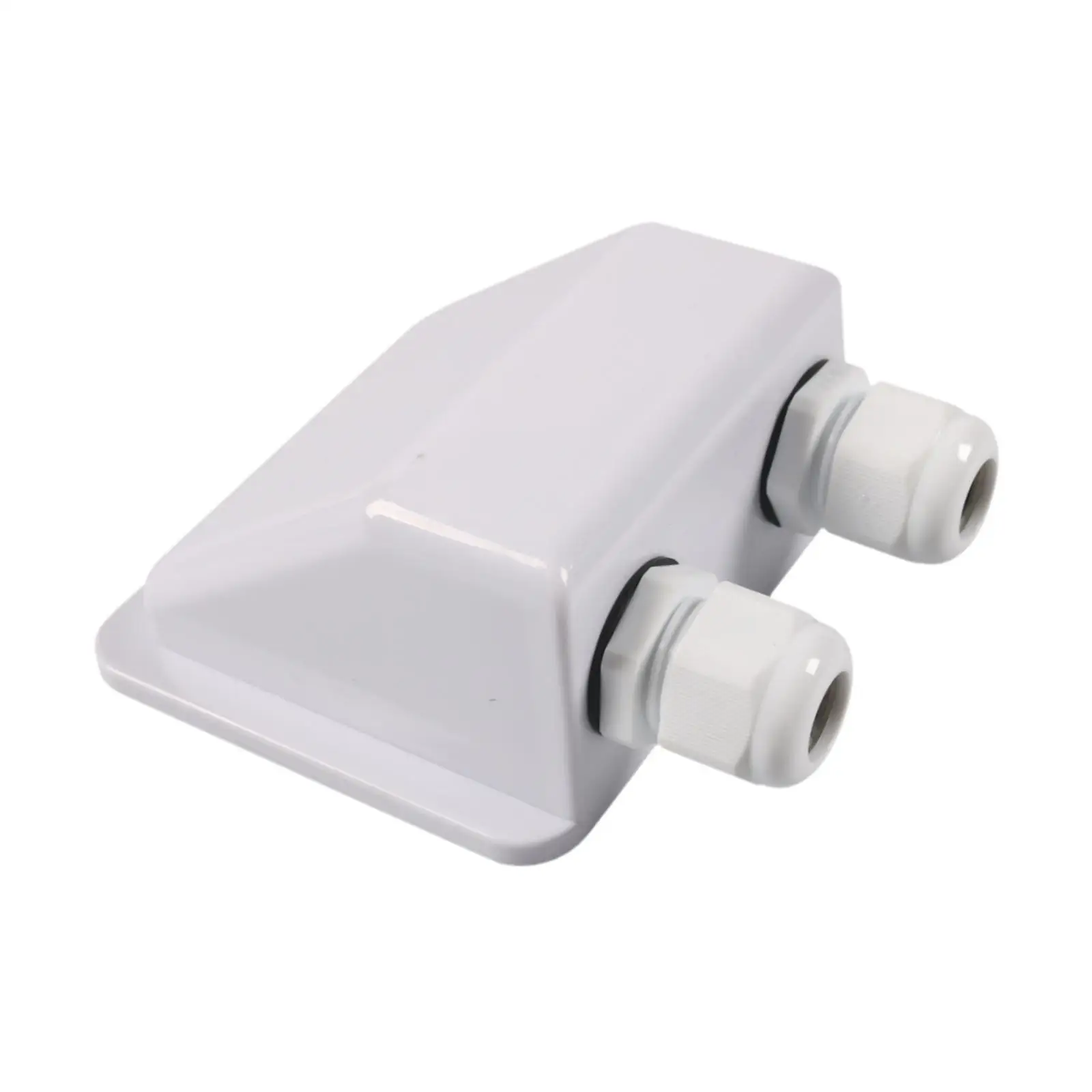 Double Cable Entry Gland Housing IP68 Waterproof White ABS Mount for Solar Panel Cable in Caravan Boat RV