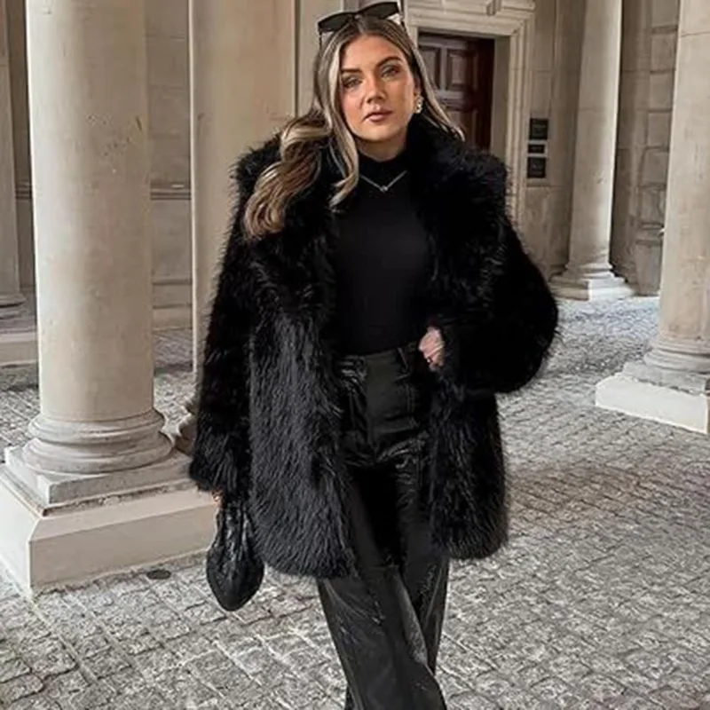 معطف فرو نسائي شتوي من Tuularose موضة كبيرة الحجم غير رسمية سميكة دافئة منفوش معطف فرو جديد أنيق للركاب ملابس خارجية نسائية فاخرة #5