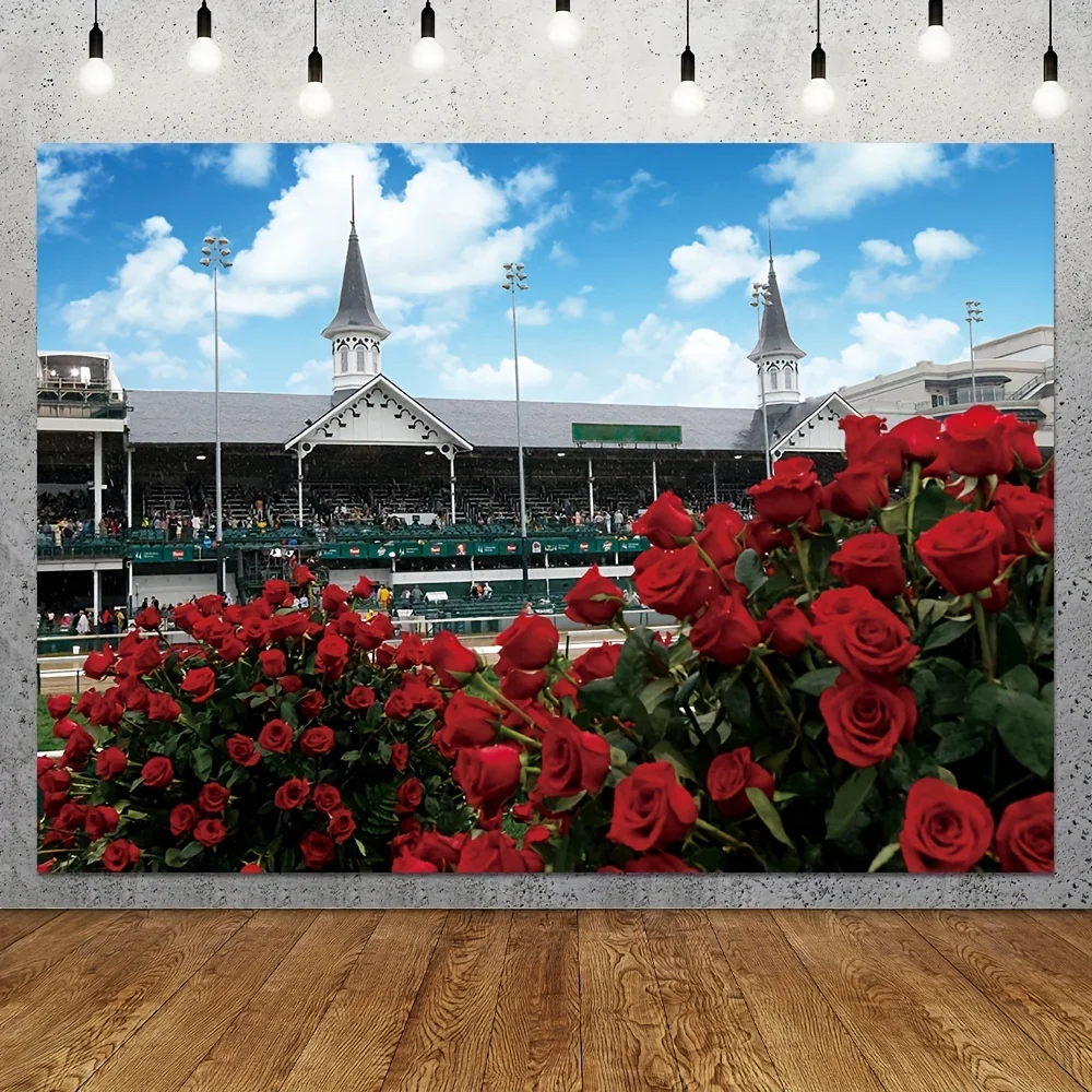 Kentucky Derby Run to the Roses Hintergrund – Reitsport- und Pferderennen-Fotokabinenbanner