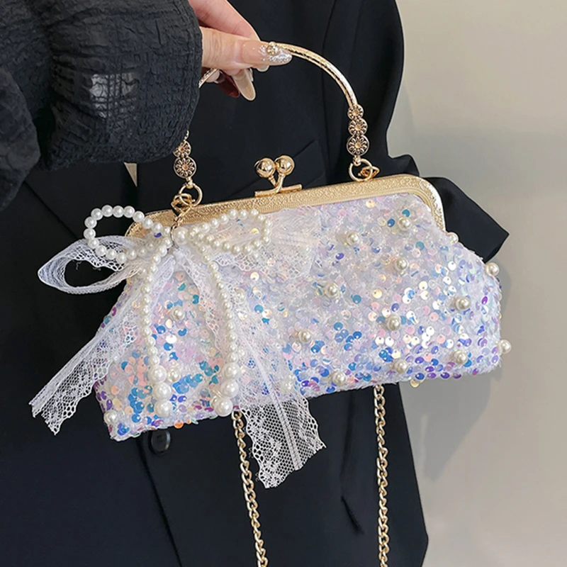 

Fashion Chain Sequins Crossbody Bag Evening Clutch Bags Dinner Party Wedding Purses Handbag Underarm Shoulder Crossbody bags2025