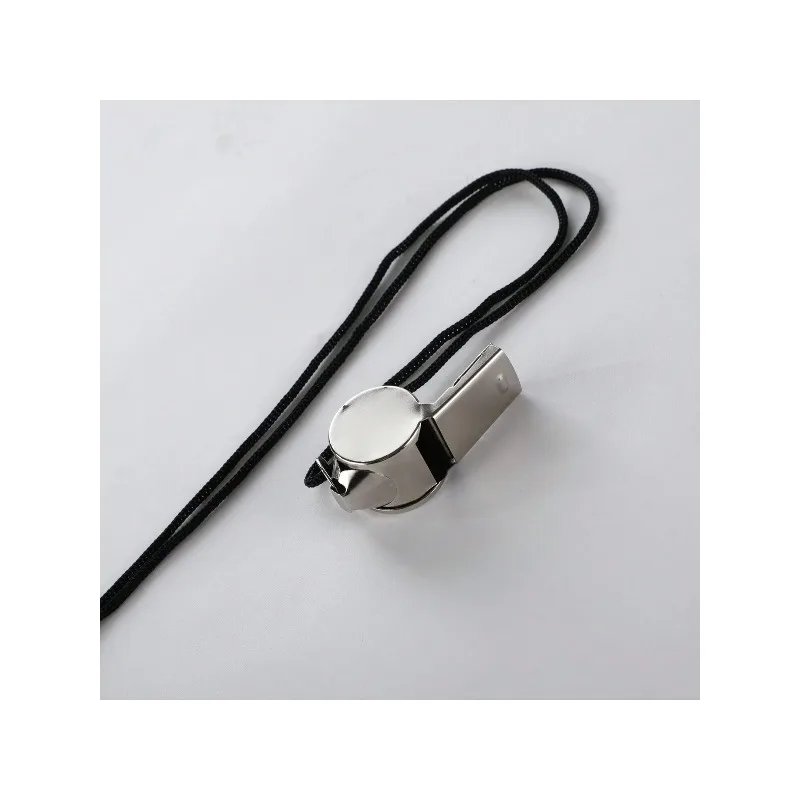 عبوتان من صفارات الرياضة المصنوعة من الفولاذ المقاوم للصدأ مع حبل قصير، صفارات صوتية عالية الجودة رائعة للمدربين والحكام والمسؤولين